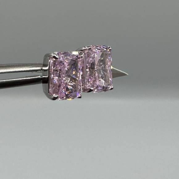 1ct Pink Sapphire Earrings - Picture 9 of 10